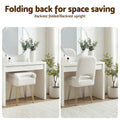 Artiss Storage Ottoman Folding Stool White Vanity Foot Rest