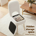 Artiss Storage Ottoman Folding Stool White Vanity Foot Rest