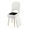 Artiss Storage Ottoman Folding Stool White Vanity Foot Rest