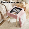 Artiss Storage Ottoman Vanity Foot Stool Pink 80cm