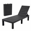 Gardeon Sun Lounge Outdoor Folding Recliner Patio Pool Beach Chair Slatted Black