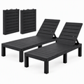 Gardeon 2X Foldable Sun Lounges Outdoor Recliner Patio Beach Chair Slatted Black