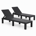 Gardeon 2X Foldable Sun Lounges Outdoor Recliner Patio Beach Chair Slatted Black