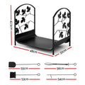 Gardeon Firewood Rack 48cm Black Wood Storage Indoor Outdoor