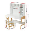 Keezi 2PC Kids Table Chairs Set Study Desk Storage Drawer Toys