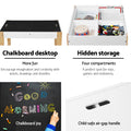 Keezi Kids Table Chairs Set Storage Chalkboard Play Desk 3pc