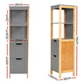 Artiss Bathroom Cabinet 115cm Bamboo Shelf Storage