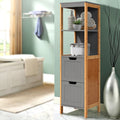 Artiss Bathroom Cabinet 115cm Bamboo Shelf Storage