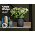 Artiss 5 Tier Bookshelf Black Oak Storage Display Shelf