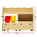 Keezi 3 Tier Kids Bookshelf Storage Bookcase Toy Organiser Display