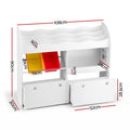Keezi 3 Tier Kids Bookshelf White Toy Storage Organiser Display