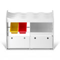 Keezi 3 Tier Kids Bookshelf White Toy Storage Organiser Display