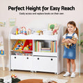 Keezi 3 Tier Kids Bookshelf White Toy Storage Organiser Display