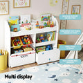Keezi 3 Tier Kids Bookshelf White Toy Storage Organiser Display