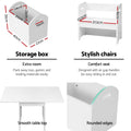 Keezi Kids Table Chairs Set 3PC Storage Toy Play Desk Activity