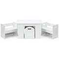Keezi 3PCS Kids Table Chairs Set Storage Toys Activity Desk