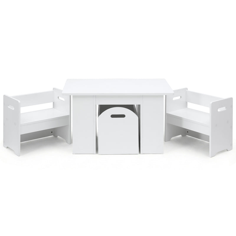 Keezi 3PCS Kids Table Chairs Set Storage Toys Activity Desk