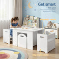 Keezi 3PCS Kids Table Chairs Set Storage Toys Activity Desk