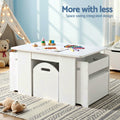 Keezi 3PCS Kids Table Chairs Set Storage Toys Activity Desk