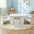 Keezi 3PCS Kids Table Chairs Set Storage Toys Activity Desk