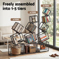 Artiss 5-Tier Metal Bookshelf Storage Organizer Black Shelves