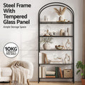 Artiss 5 Tiers Bookshelf Industrial Etagere Bookcase Display Shelf Black