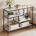 Artiss Console Table 4-Tier Marble Effect White Shelves Storage