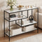 Artiss Console Table 4-Tier Marble Effect White Shelves Storage