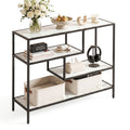 Artiss Console Table 4-Tier Marble Effect White Shelves Storage