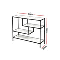 Artiss Console Table 4-Tier Marble Effect White Shelves Storage