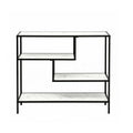 Artiss Console Table 4-Tier Marble Effect White Shelves Storage