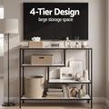 Artiss Console Table 4-Tier Marble Effect White Shelves Storage