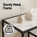 Artiss Console Table 4-Tier Marble Effect White Shelves Storage