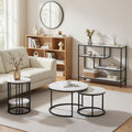 Artiss Console Table 4-Tier Marble Effect White Shelves Storage