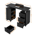 Artiss Manicure Table Nail Desk with Built-in Dust Collector Beauty Salon Station Drawers Shelves Wrist Cushion Wheels Black
