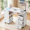 Artiss Manicure Table Nail Desk with Built-in Dust Collector Beauty Salon Station Drawers Shelves Wrist Cushion Wheels White