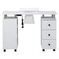 Artiss Manicure Table Nail Desk with Built-in Dust Collector Beauty Salon Station Drawers Shelves Wrist Cushion Wheels White