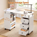 Artiss Manicure Table Nail Desk with Built-in Dust Collector Beauty Salon Station Drawers Shelves Wrist Cushion Wheels White