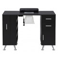 Artiss Manicure Table Nail Desk with Built-in Dust Collector Beauty Salon Station Drawers Shelves Wrist Cushion Black