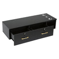 Artiss Wall Mounted Salon Station Cabinet, Hair Styling Station with 2 Lockable Drawers & 3 Appliance Holders, Wooden Barber Spa Equipment for Vanity, Black