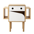 Artiss Bedside Table with Drawer Robot Design for Kids' Room Bedroom Pine