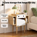 Artiss Bedside Table with Drawer Robot Design for Kids' Room Bedroom Pine