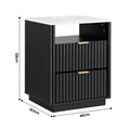 Artiss Bedside Table with Charging Station and 2 Drawers Black