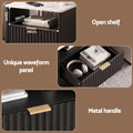 Artiss Bedside Table with Charging Station and 2 Drawers Black