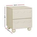 Artiss Bedside Table Nightstand 2 Drawers Storage Side Cabinet Beige
