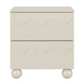 Artiss Bedside Table Nightstand 2 Drawers Storage Side Cabinet Beige