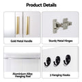 Artiss LED Wardrobe Cabinet Clothes Storage with Mirror 2 Drawers Hanging Rail