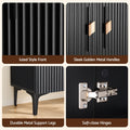 Artiss Shoe Cabinet Fluted Style 25 Pairs Shoe Storage Cupboard Black