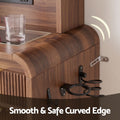Artiss Dressing Table Vanity Desk LED Lighted Mirror Glass Top 7 Fluted Drawers 120CM Walnut