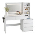 Artiss Dressing Table Makeup Vanity Desk LED Mirror Drawers Charging Station Curved Edge White